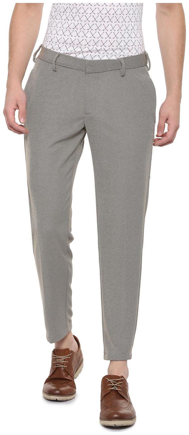

Allen Solly Men Grey Textured Slim fit Regular trousers