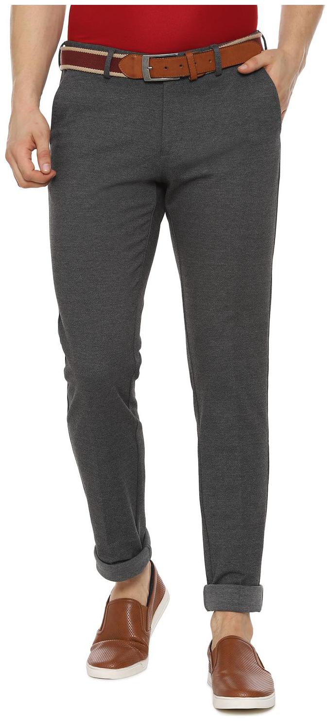 

Allen Solly Men Grey Textured Slim fit Regular trousers