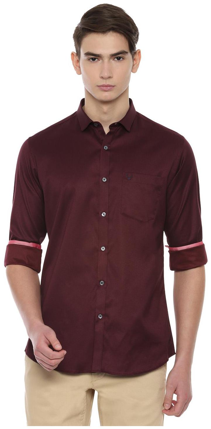 

Allen Solly Men Maroon Solid Slim Fit Casual Shirt