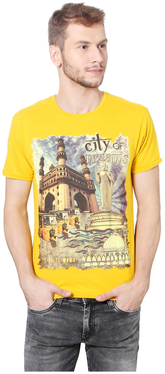 

Allen Solly Men Yellow Slim fit Cotton Blend Round neck T-Shirt - Pack Of 1