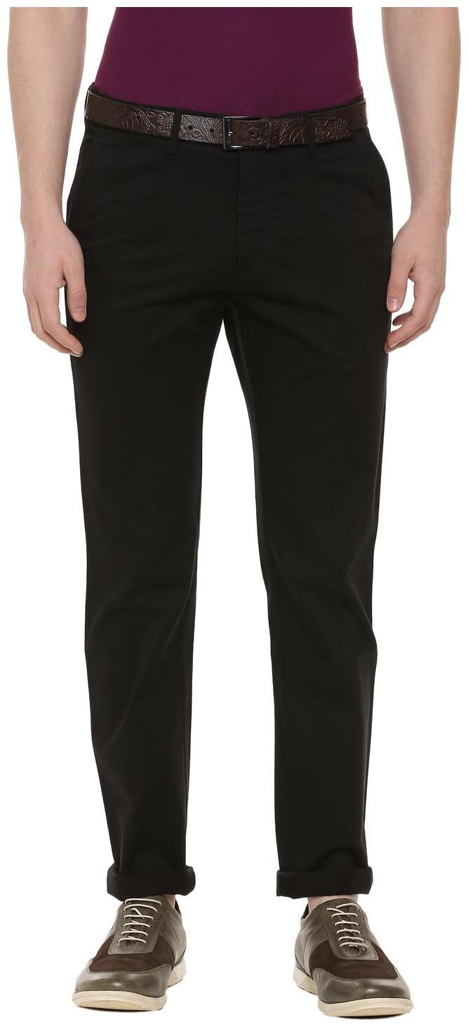 

Allen Solly Men Black Solid Regular fit Regular trousers