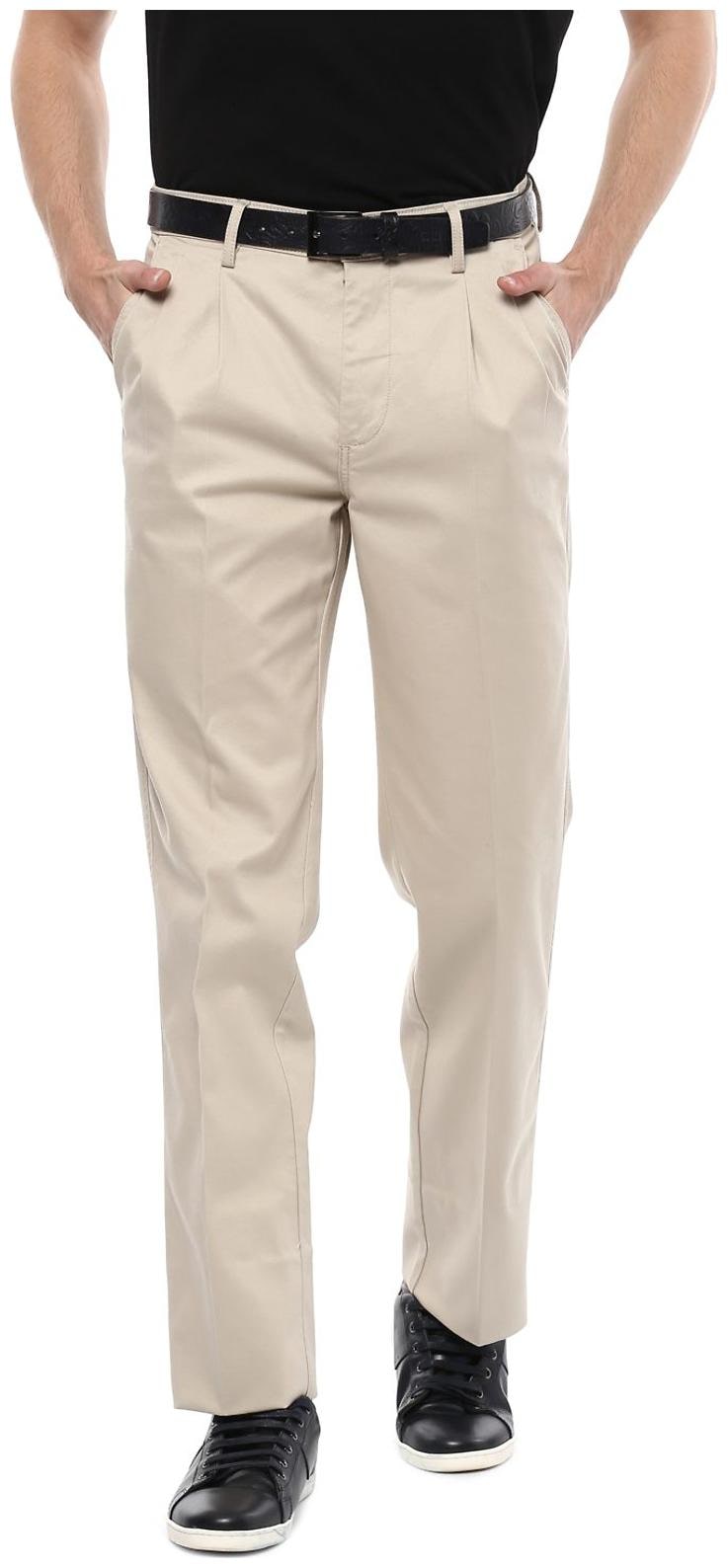 

Allen Solly Men Solid Regular Fit Formal Trouser - Beige