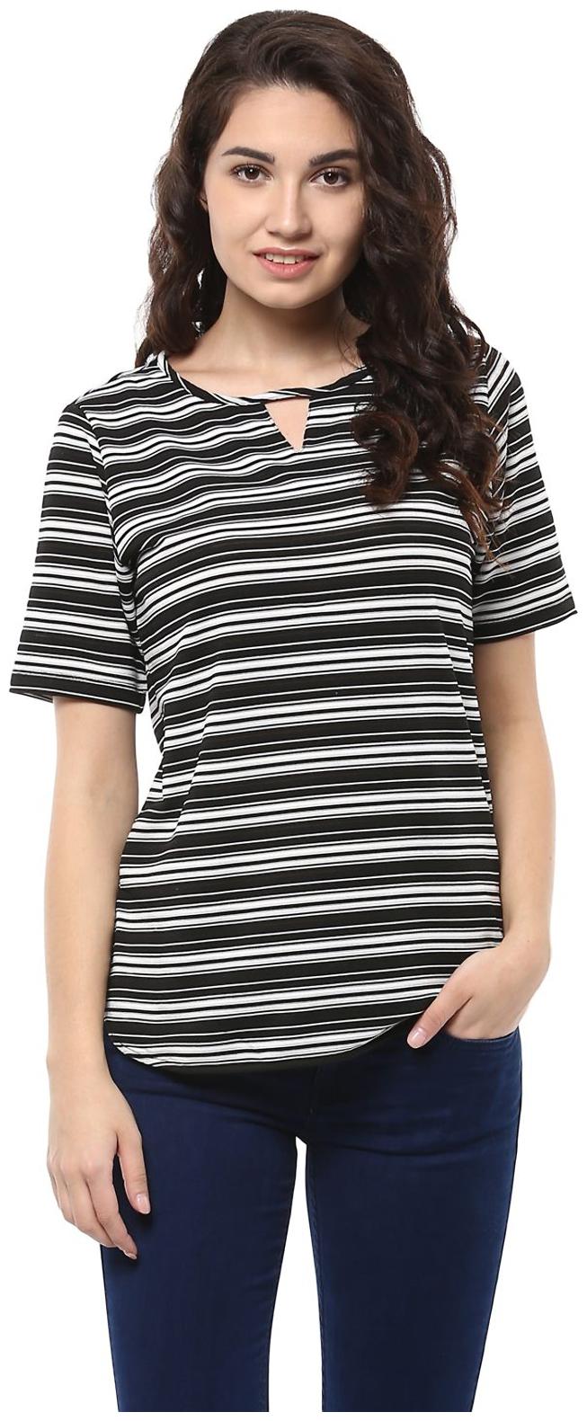 

Allen Solly Women Striped Regular top - Black
