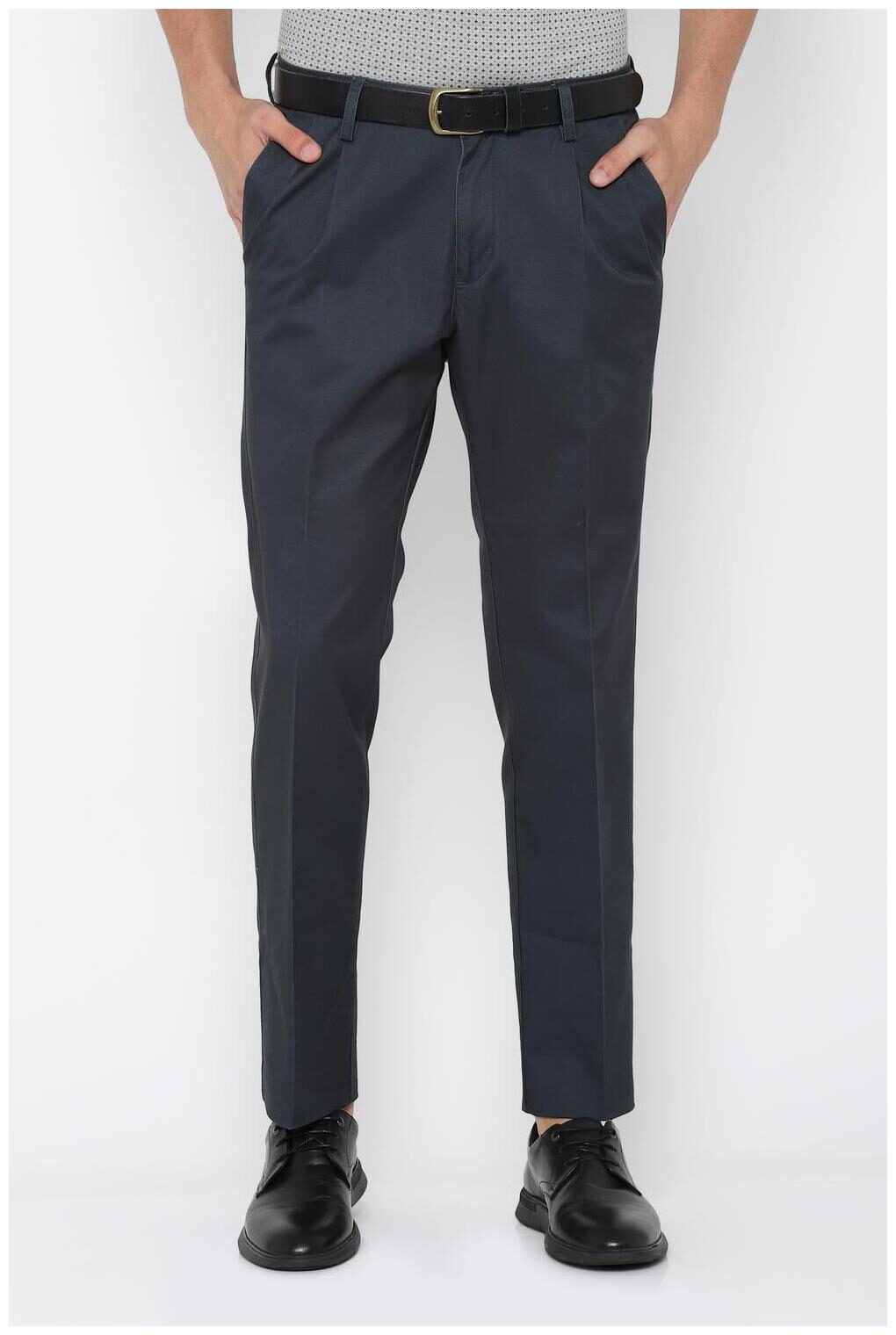 

Allen Solly Men Blue Textured Regular fit Regular trousers