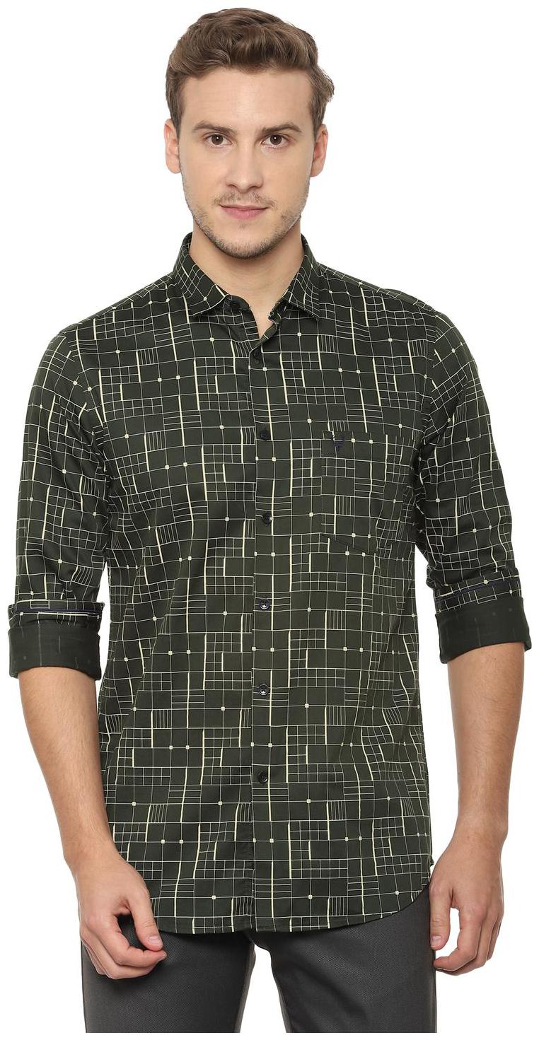 

Allen Solly Men Green Printed Slim Fit Casual Shirt