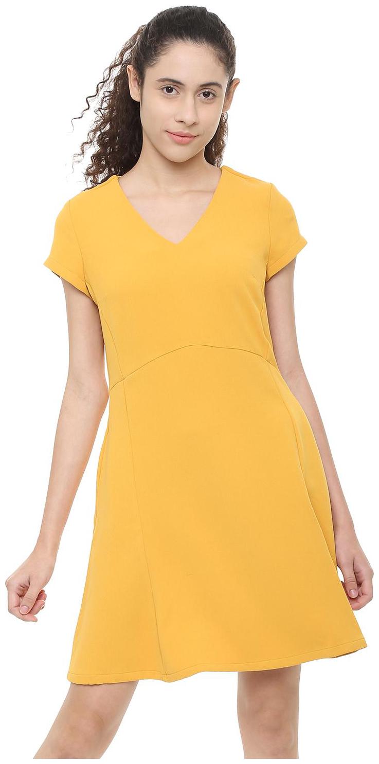 

Allen Solly Yellow Solid A-line dress