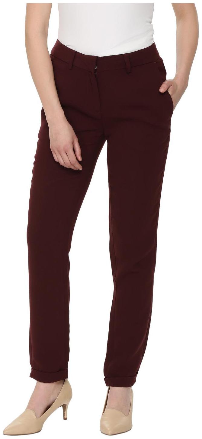 

Allen Solly Women Maroon Regular fit Regular trousers