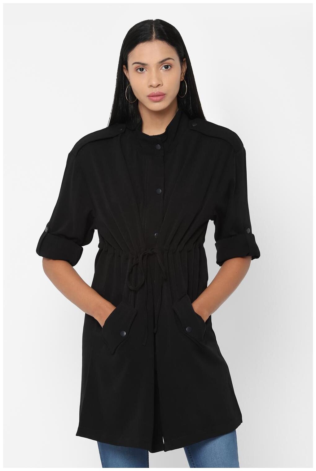 

Allen Solly Women Solid Regular Jacket - Black