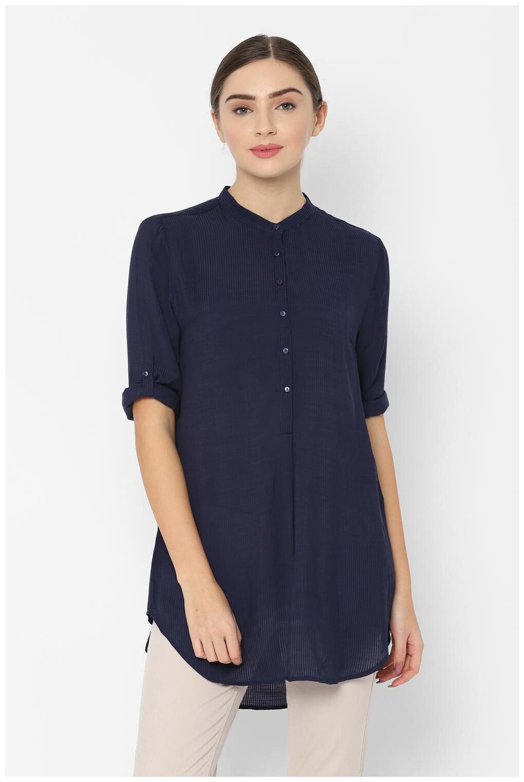 

Allen Solly Women Striped Regular tunic - Blue