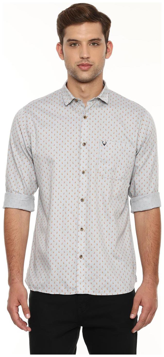 

Allen Solly Men Grey Polka Dots Slim Fit Casual Shirt