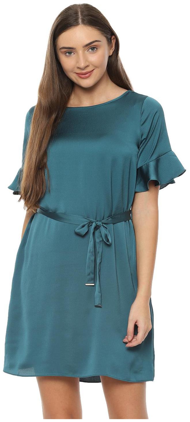 

Allen Solly Turquoise Solid Blouson dress