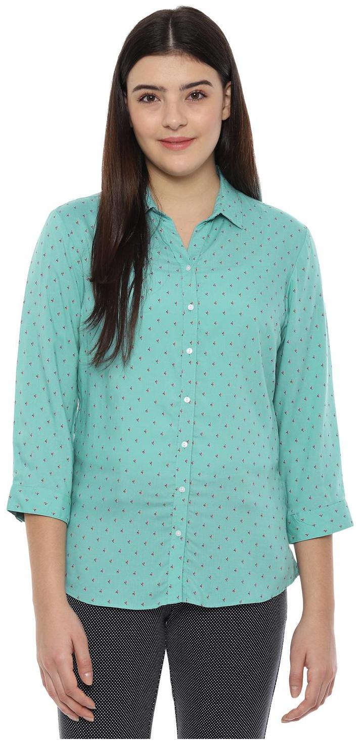 

Allen Solly Women Green Printed Regular Fit Shirt