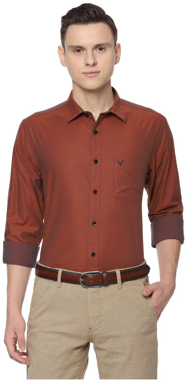 

Allen Solly Men Brown Solid Slim Fit Casual Shirt