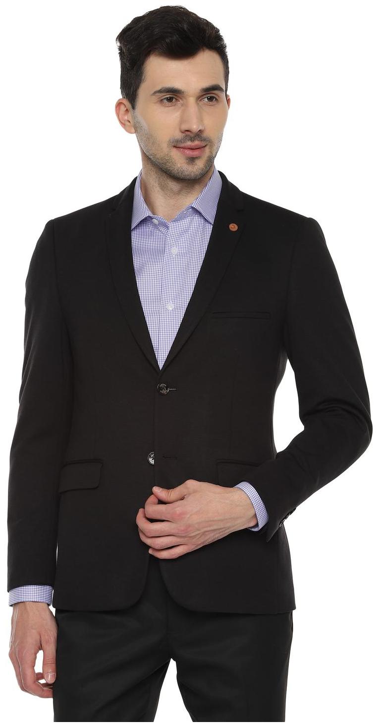 

Allen Solly Men Black Textured Slim fit Single Breasted Blazer