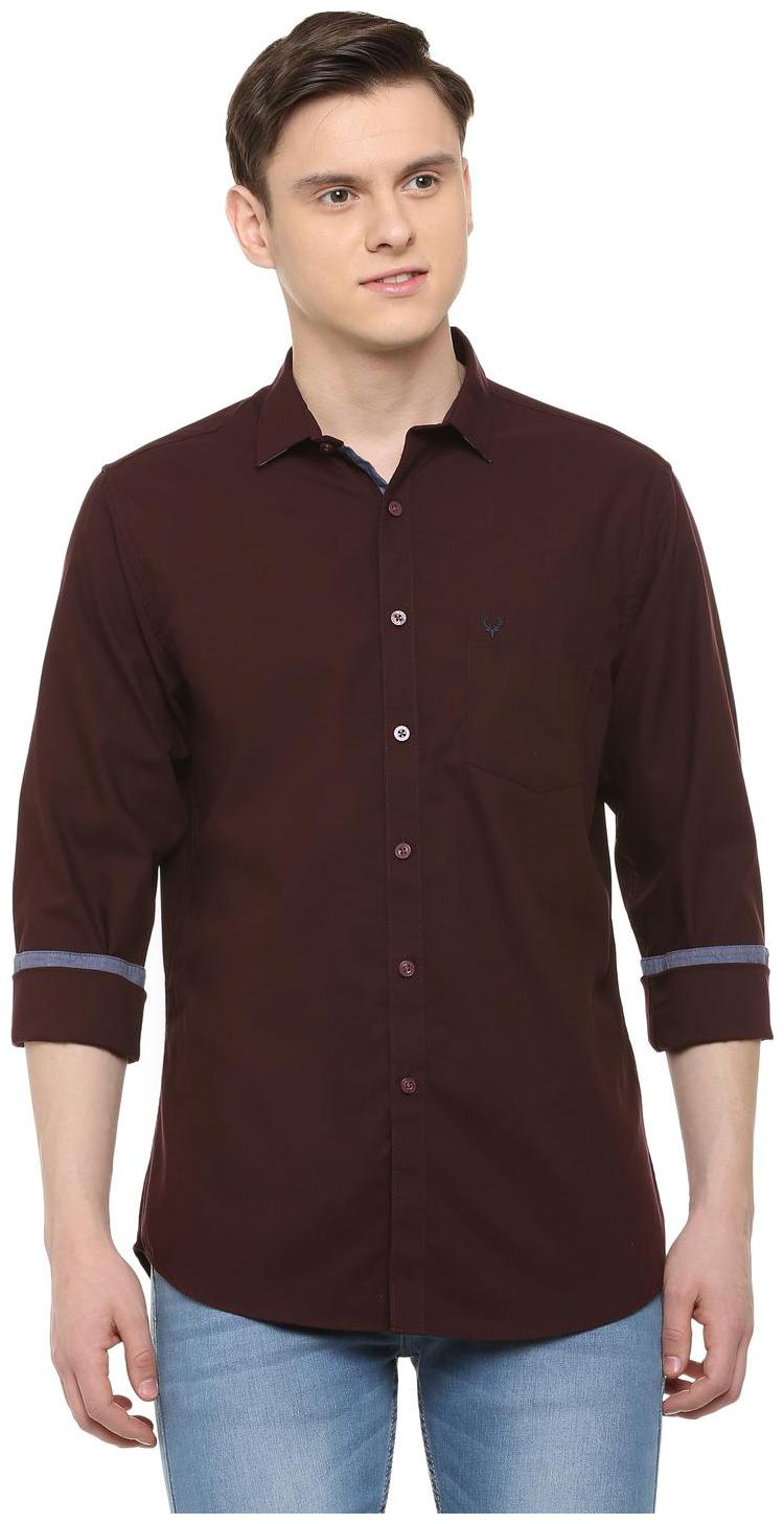 

Allen Solly Men Maroon Solid Regular Fit Casual Shirt