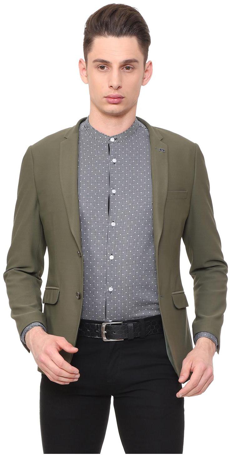 

Allen Solly Men Grey Solid Slim fit Single Breasted Blazer