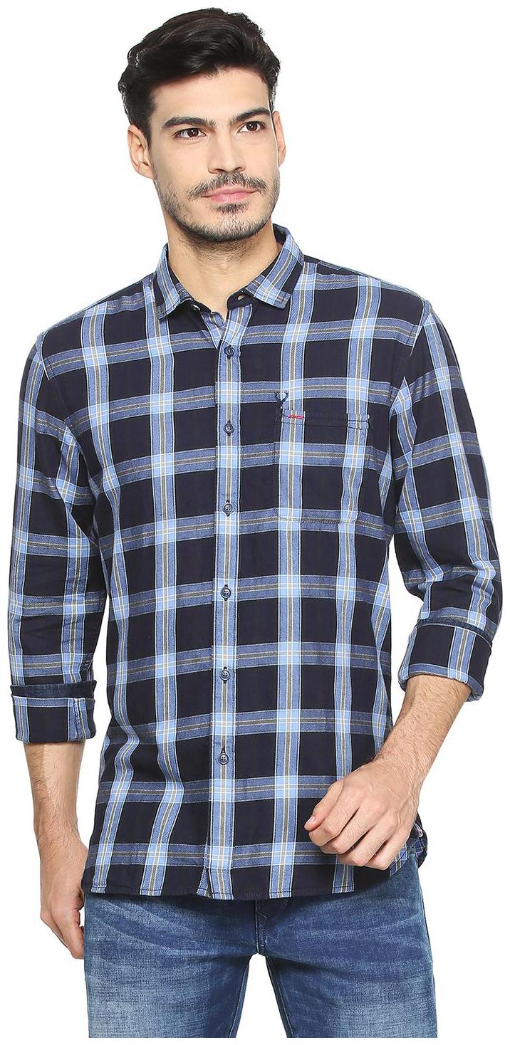 

Allen Solly Men Blue Checked Slim Fit Casual Shirt