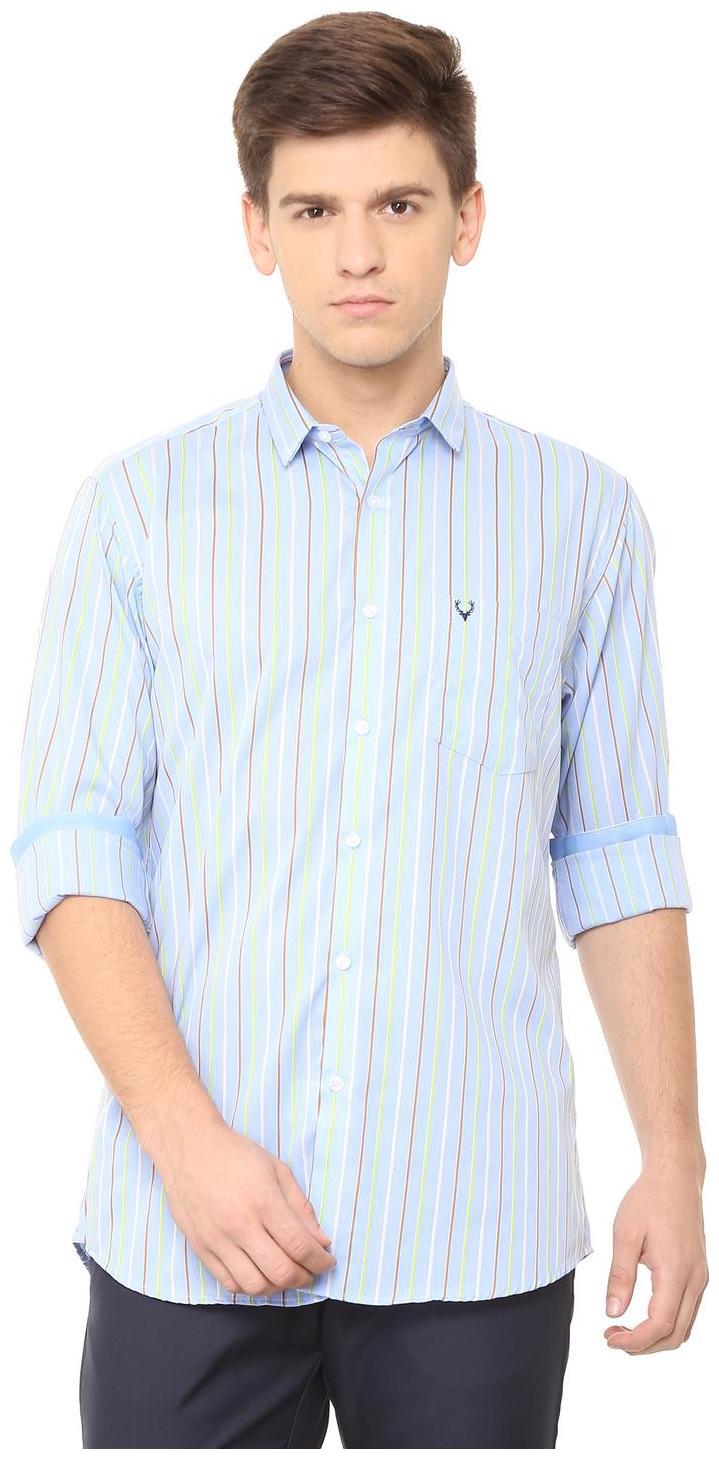 

Allen Solly Men Blue Vertical Stripes Slim Fit Casual Shirt