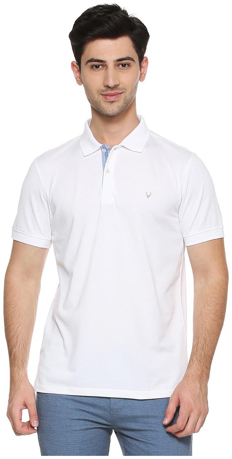 

Allen Solly Men White Regular fit Cotton Blend Polo collar T-Shirt - Pack Of 1