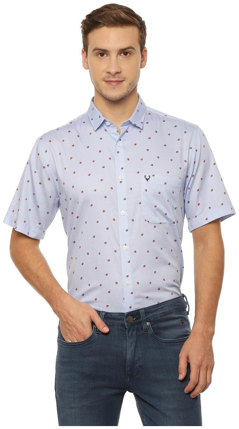 

Allen Solly Men Blue Printed Slim Fit Casual Shirt