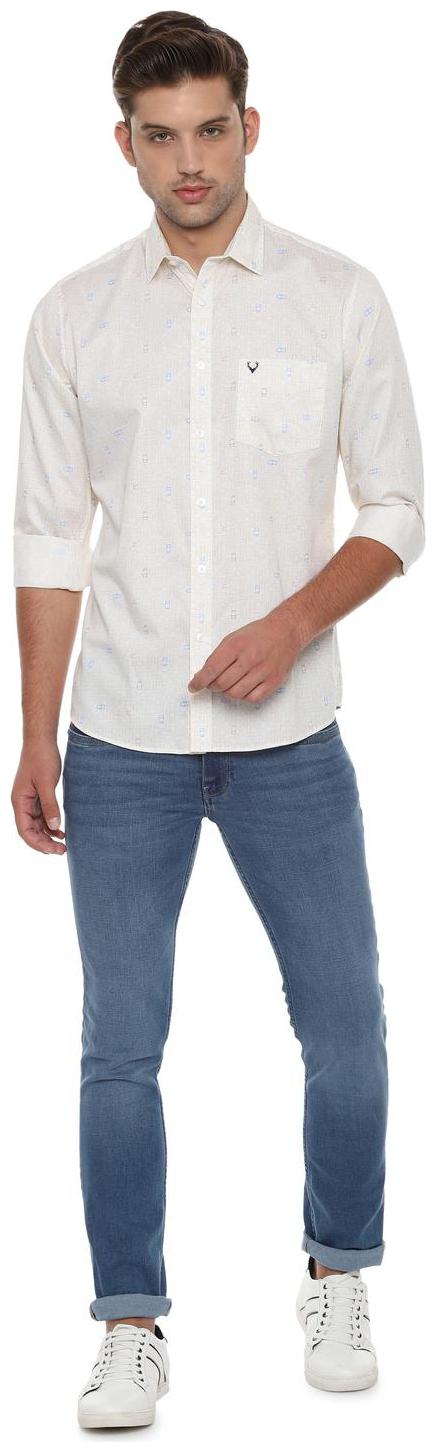 

Allen Solly Men Beige Printed Slim Fit Casual Shirt