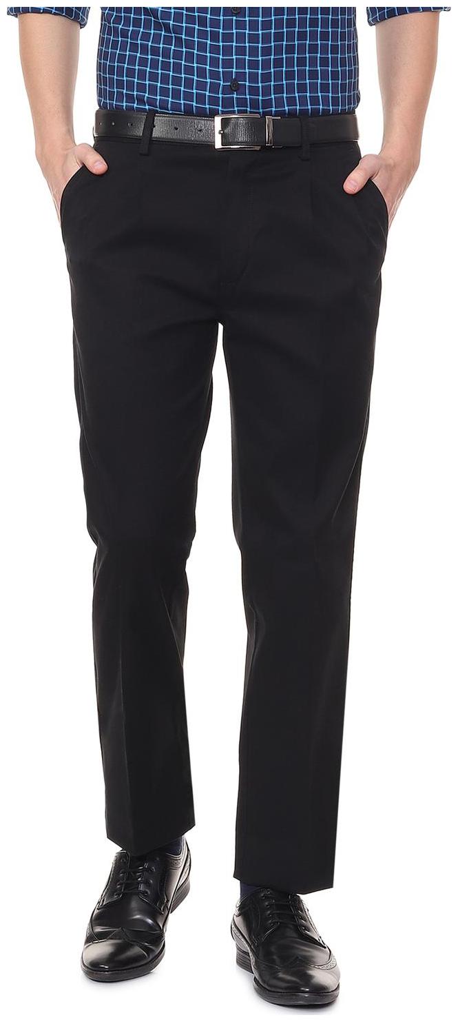 

Allen Solly Men Solid Regular Fit Formal Trouser - Black