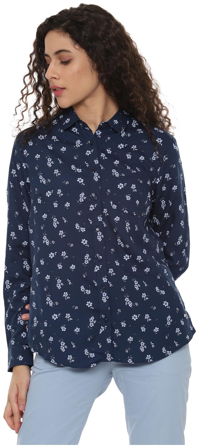 

Allen Solly Women Blue Printed Regular Fit Shirt