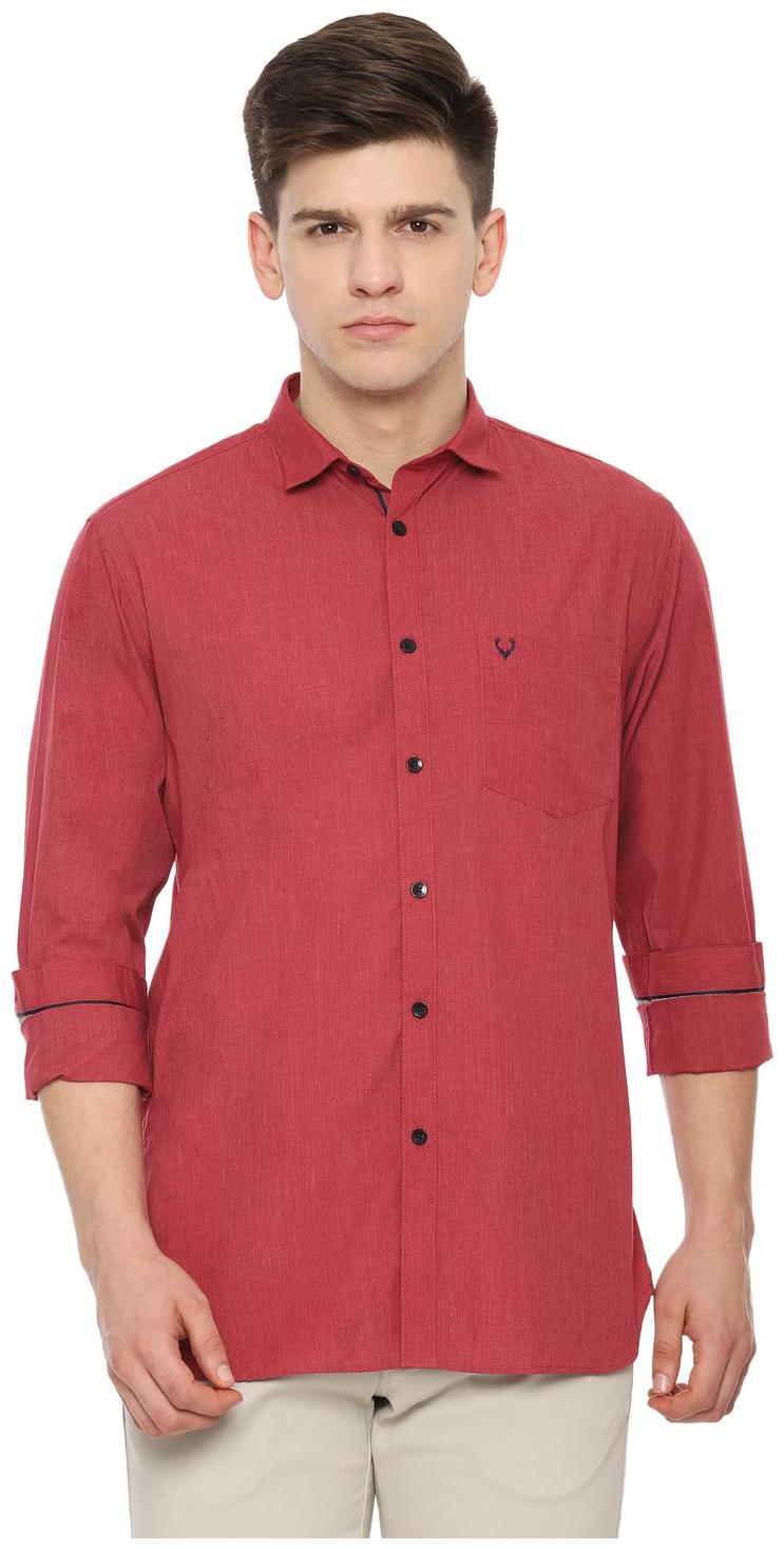 

Allen Solly Men Red Weaved Slim Fit Casual Shirt