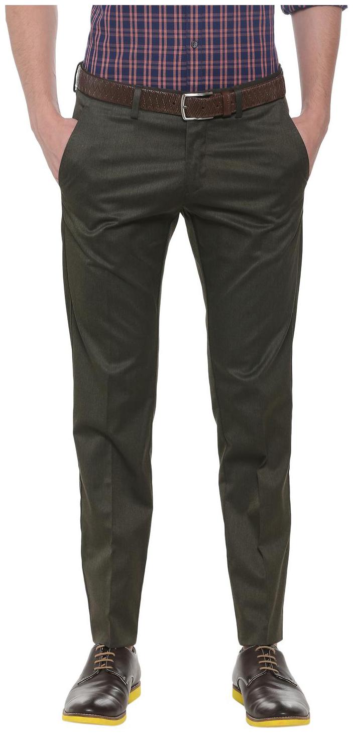 

Allen Solly Men Grey Textured Slim fit Regular trousers