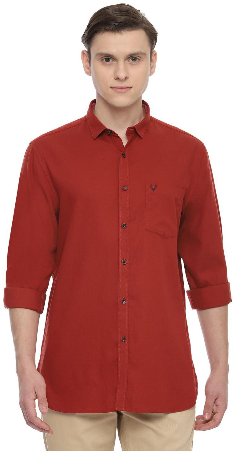 

Allen Solly Men Red Weaved Slim Fit Casual Shirt