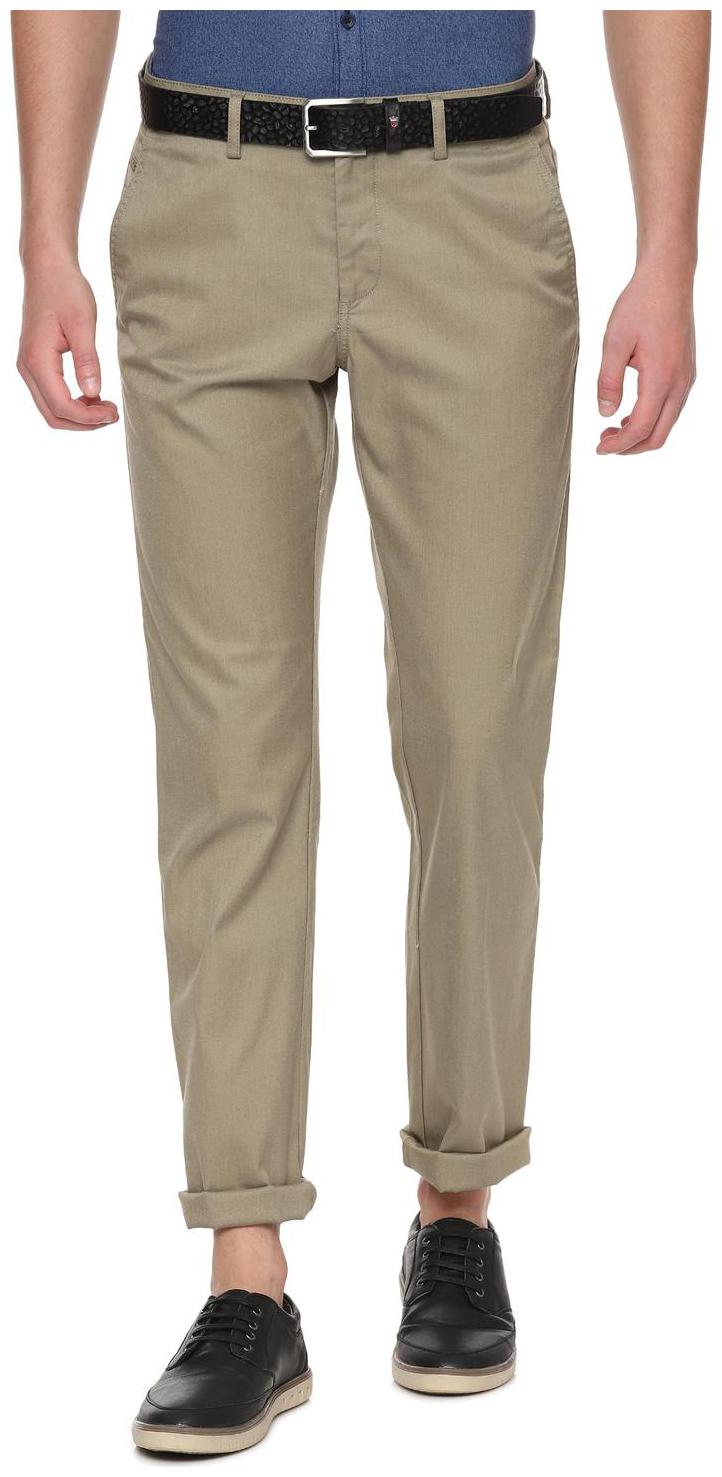 

Allen Solly Men Green Textured Regular fit Regular trousers