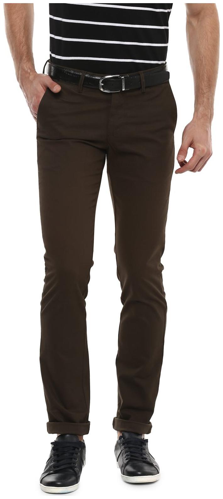 

Allen Solly Men Black Solid Slim fit Regular trousers