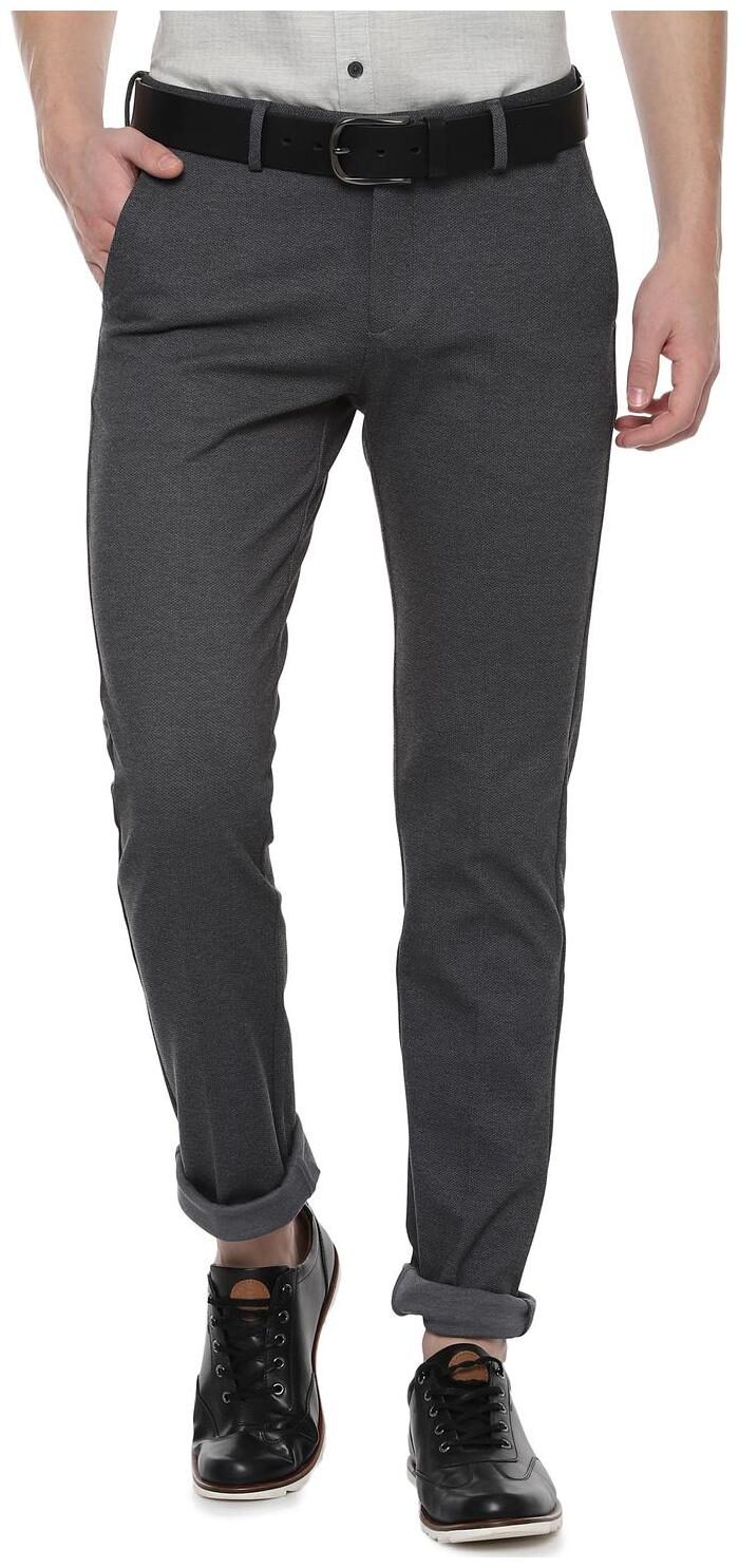 

Allen Solly Men Grey Textured Slim fit Regular trousers