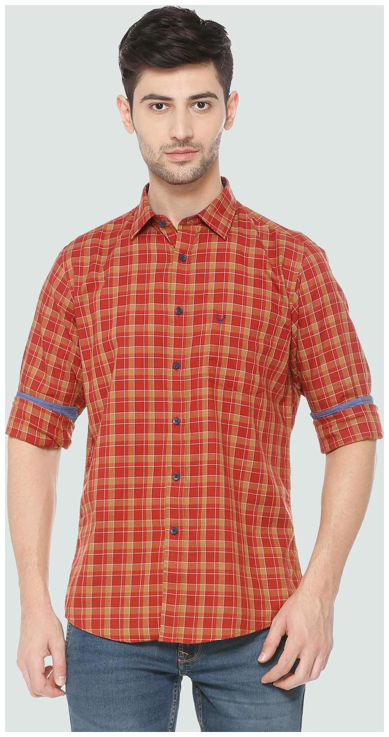 

Allen Solly Men Red Checked Slim Fit Casual Shirt