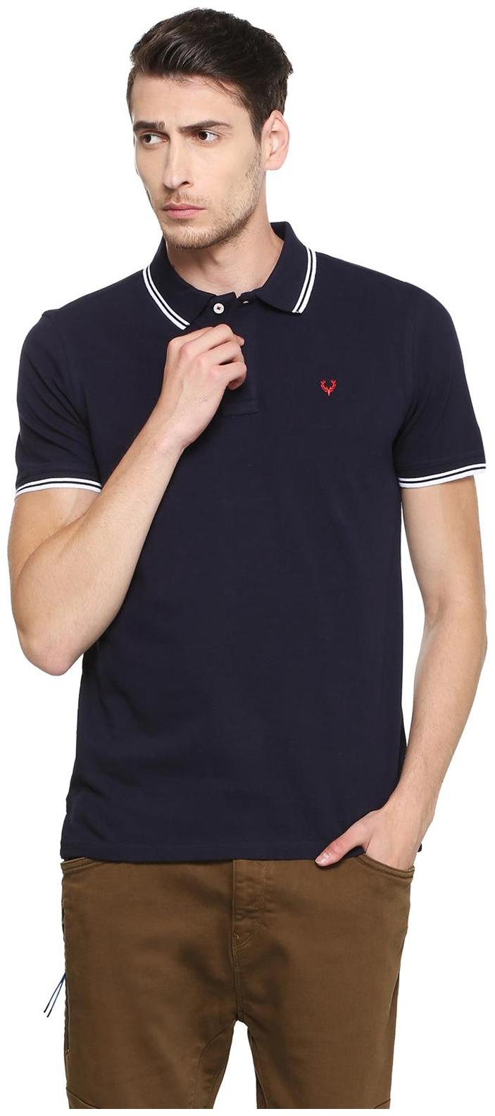 

Allen Solly Men Blue Regular fit Cotton Polo collar T-Shirt - Pack Of 1