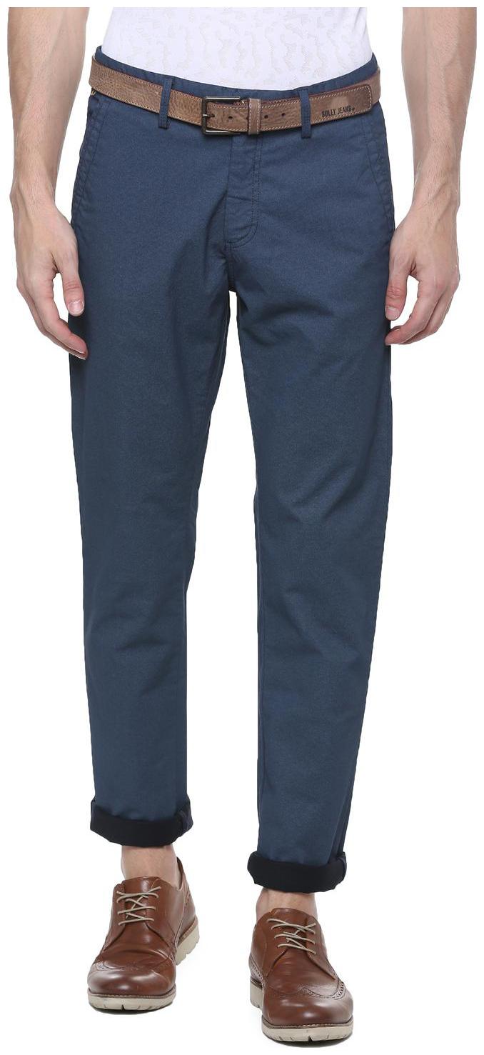 

Allen Solly Men Blue Textured Regular fit Regular trousers