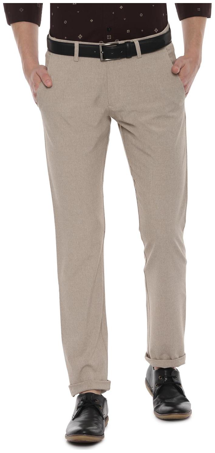 

Allen Solly Men Beige Checked Slim fit Regular trousers