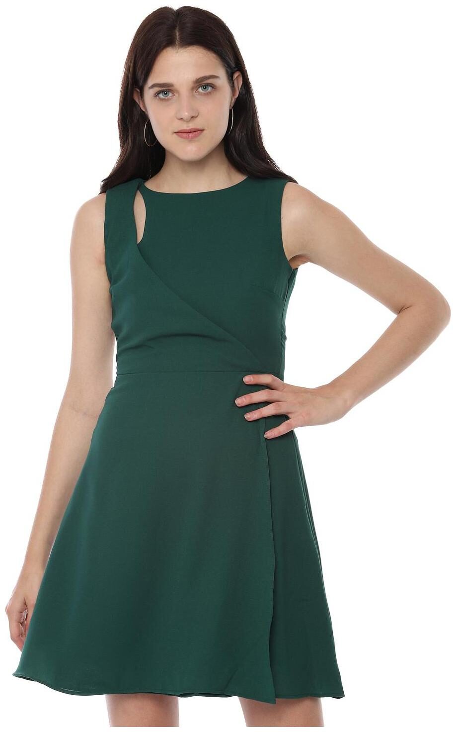 

Allen Solly Green Solid A-line dress