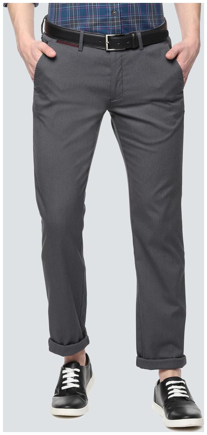 

Allen Solly Men Grey Textured Slim fit Regular trousers