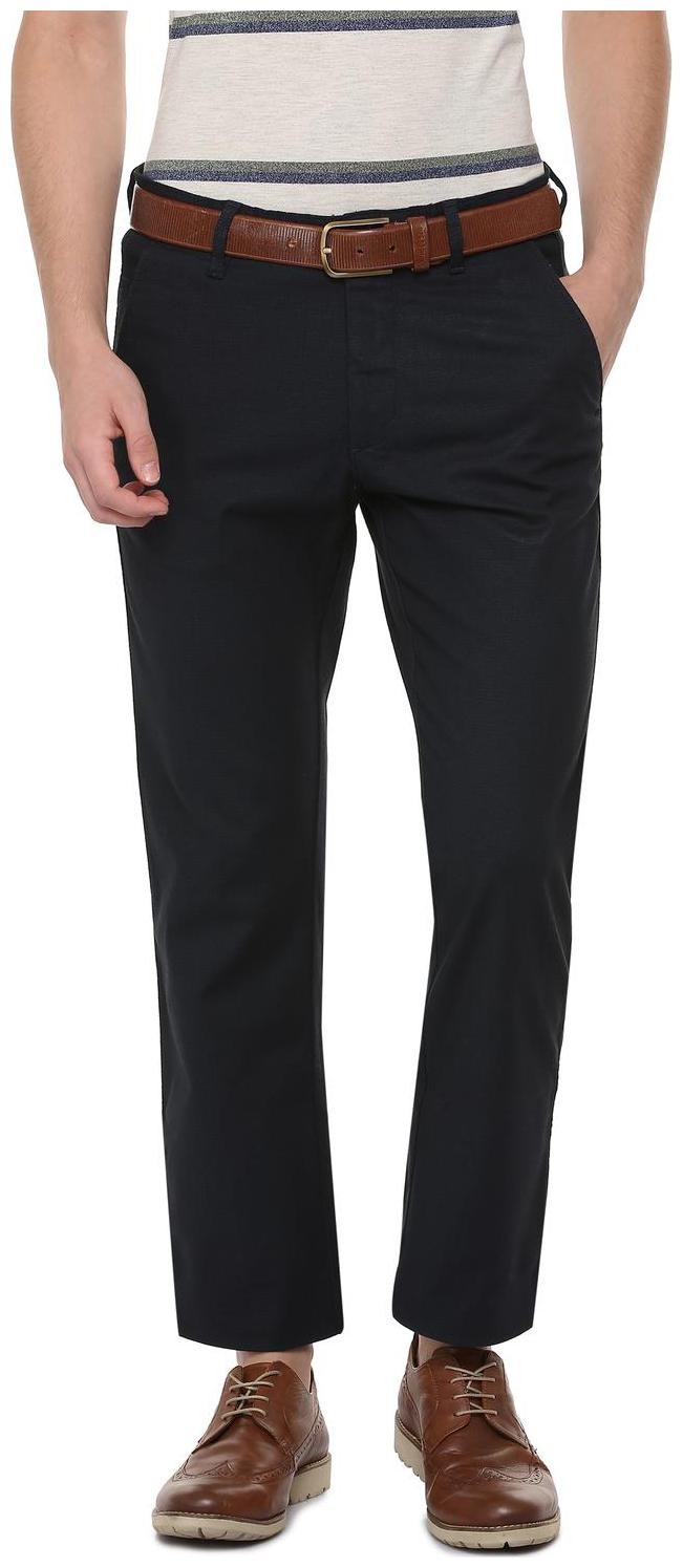 

Allen Solly Men Blue Textured Regular fit Regular trousers
