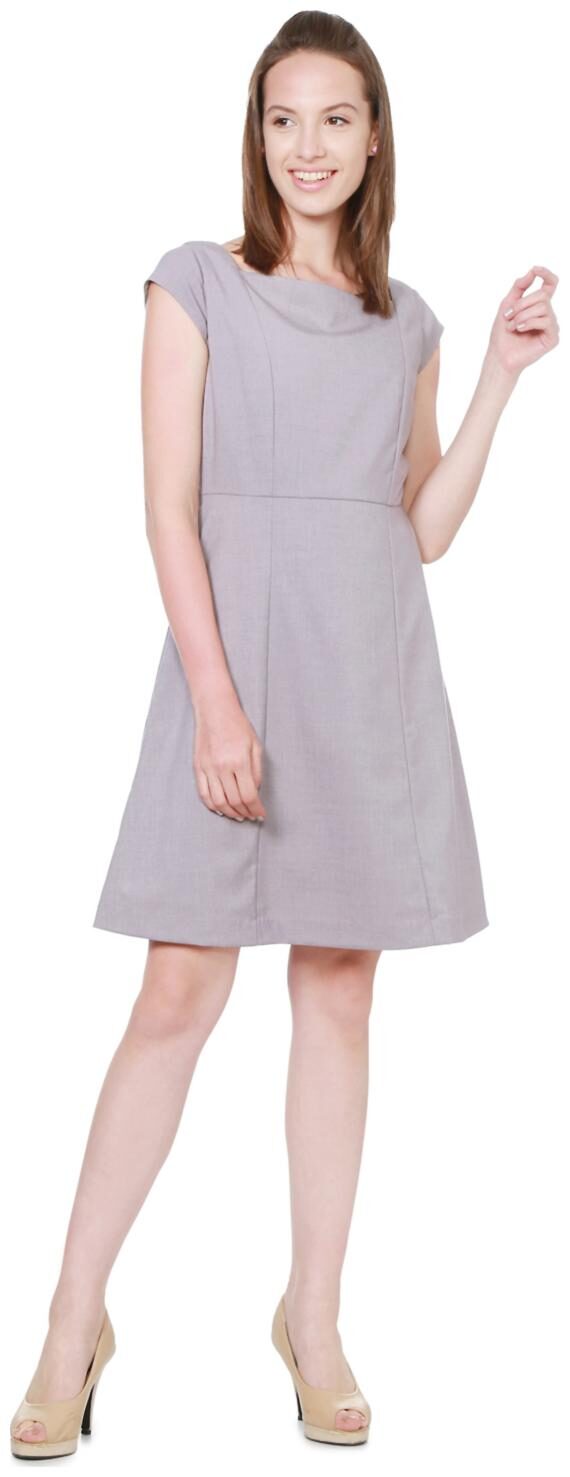 

Allen Solly Grey Solid Fit flare dress