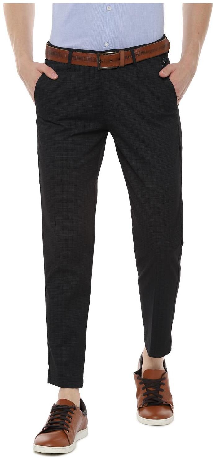 

Allen Solly Men Black Checked Slim fit Regular trousers