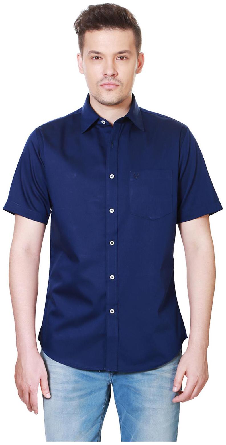

Allen Solly Men Blue Solid Slim Fit Casual Shirt