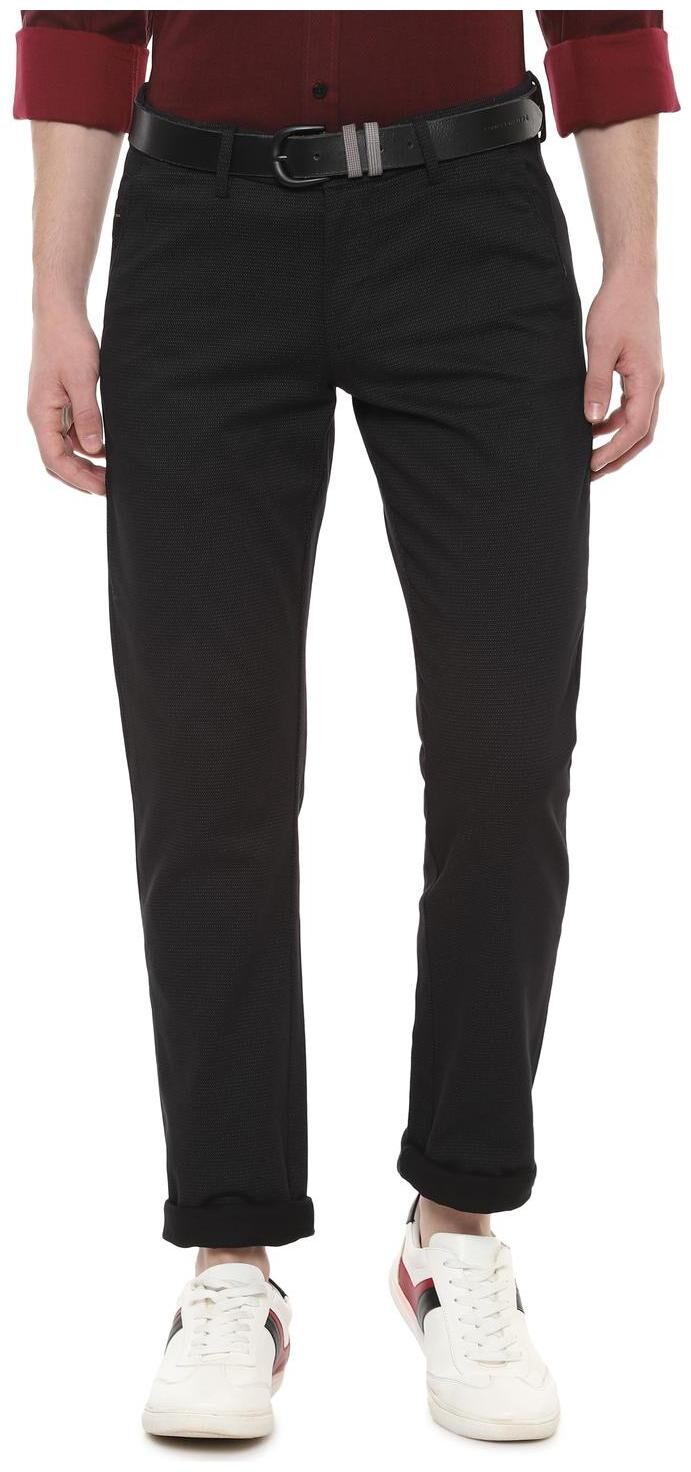 

Allen Solly Men Black Printed Slim fit Regular trousers