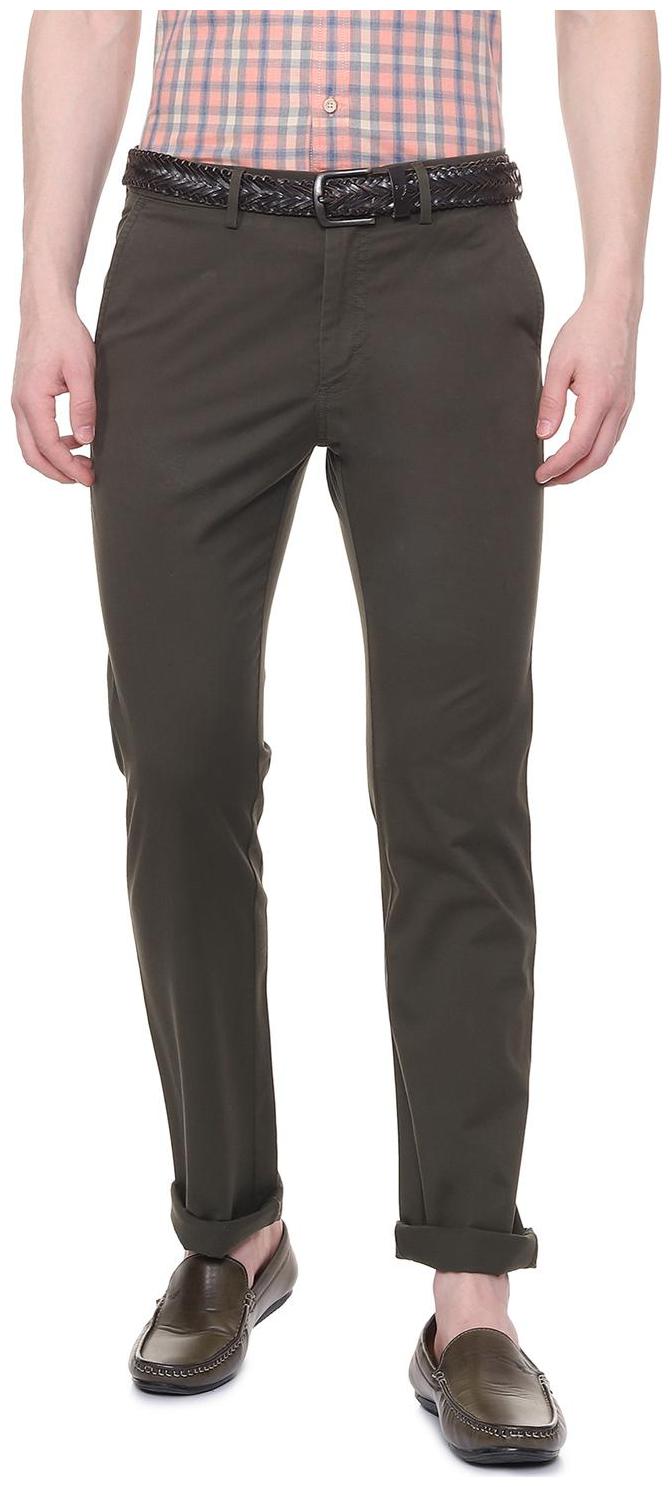 

Allen Solly Men Grey Textured Regular fit Regular trousers