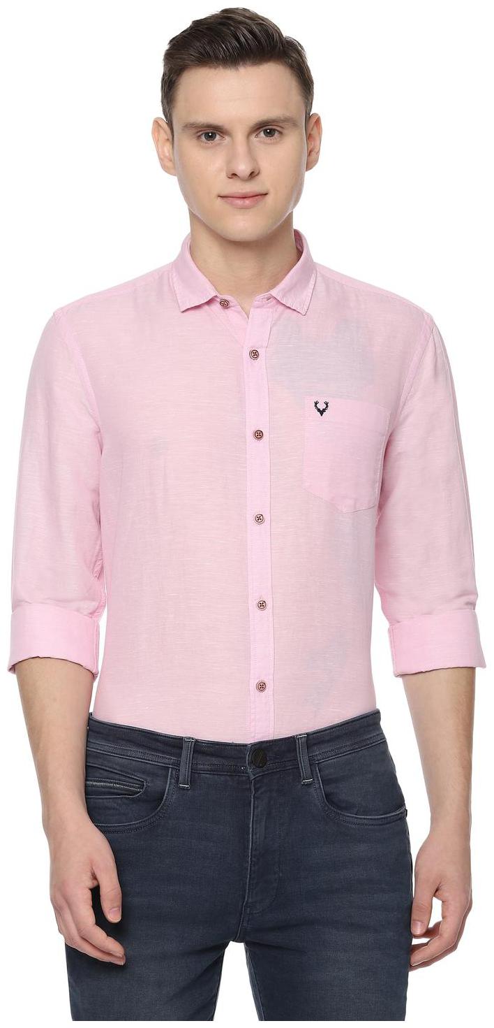 

Allen Solly Men Pink Weaved Regular Fit Casual Shirt