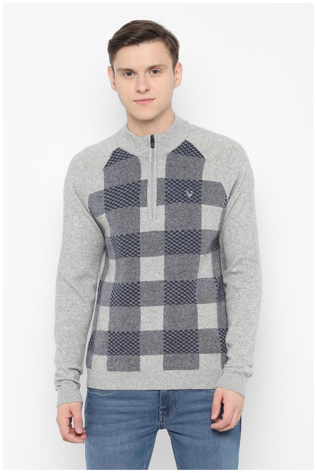 

Allen Solly Men Blended Front-Open Sweater Grey