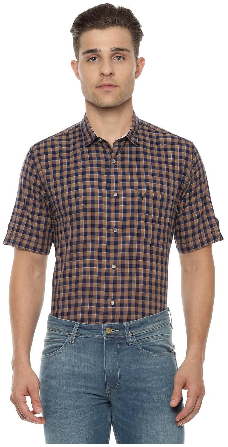 

Allen Solly Men Brown Checked Slim Fit Casual Shirt