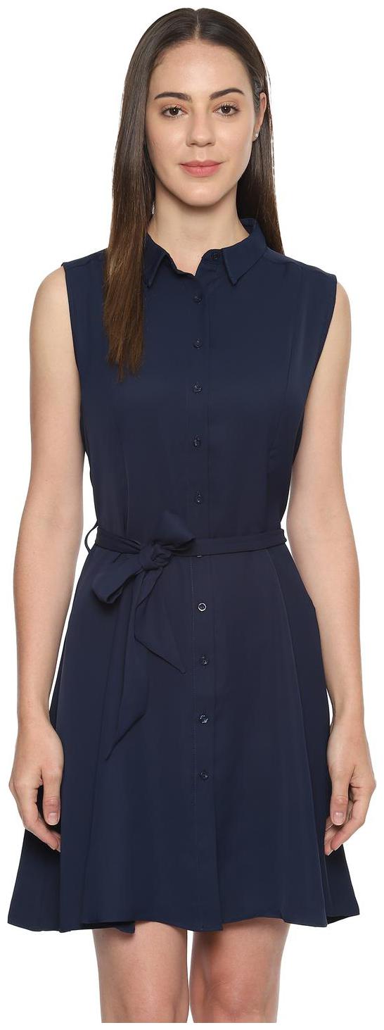 

Allen Solly Navy Solid Shirt dress