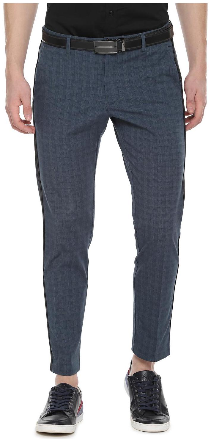 

Allen Solly Men Blue Checked Slim fit Regular trousers